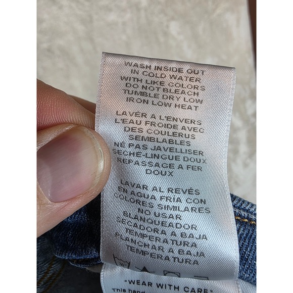 Good American Womens High Rise Straight Leg Blue Jeans Raw Hem Size 18 GCB235T - Picture 11 of 14